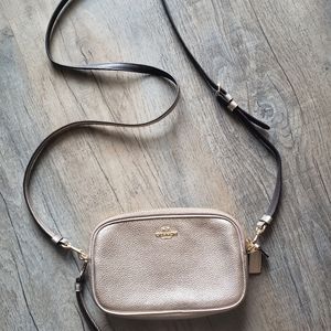 Metallic Coach Wristlet / Crossbody Bag